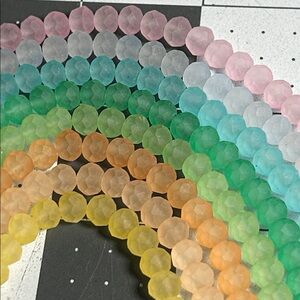 6x4mm frosted/Matte faceted Bead bundle (8strands/~80 beads per)